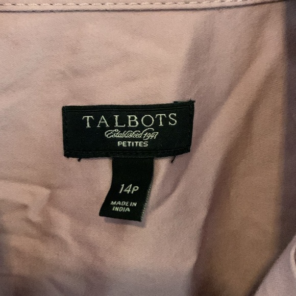 Talbots Faux Wrap Dress Blush Pink Trench Coat Style 14P 14 Petite Large - Picture 2 of 5